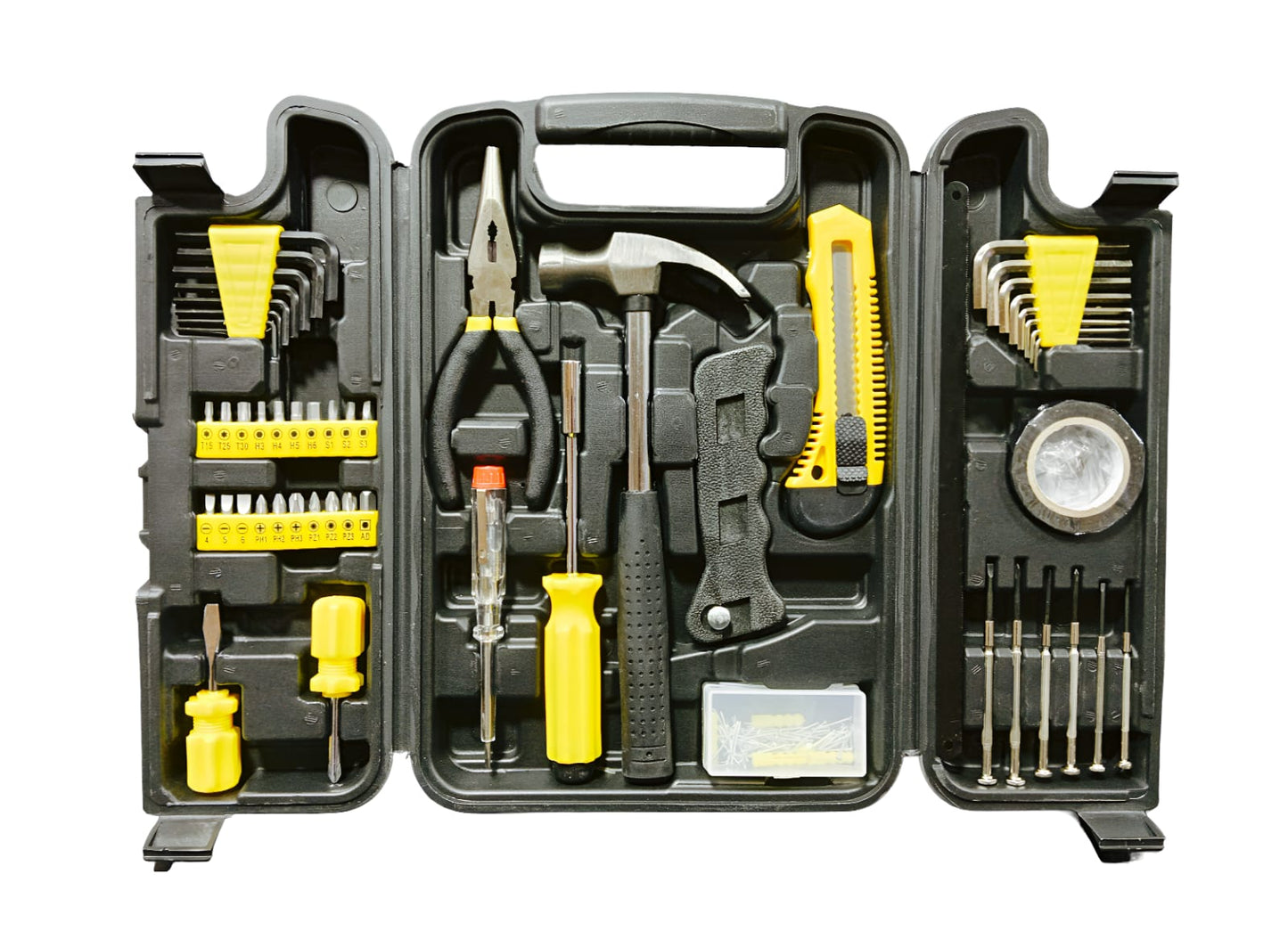 Kit Herramientas Completo 55 Piezas con Tester, Destornilladores, Llaves Bristol y Más | Uso Eléctrico y Doméstico