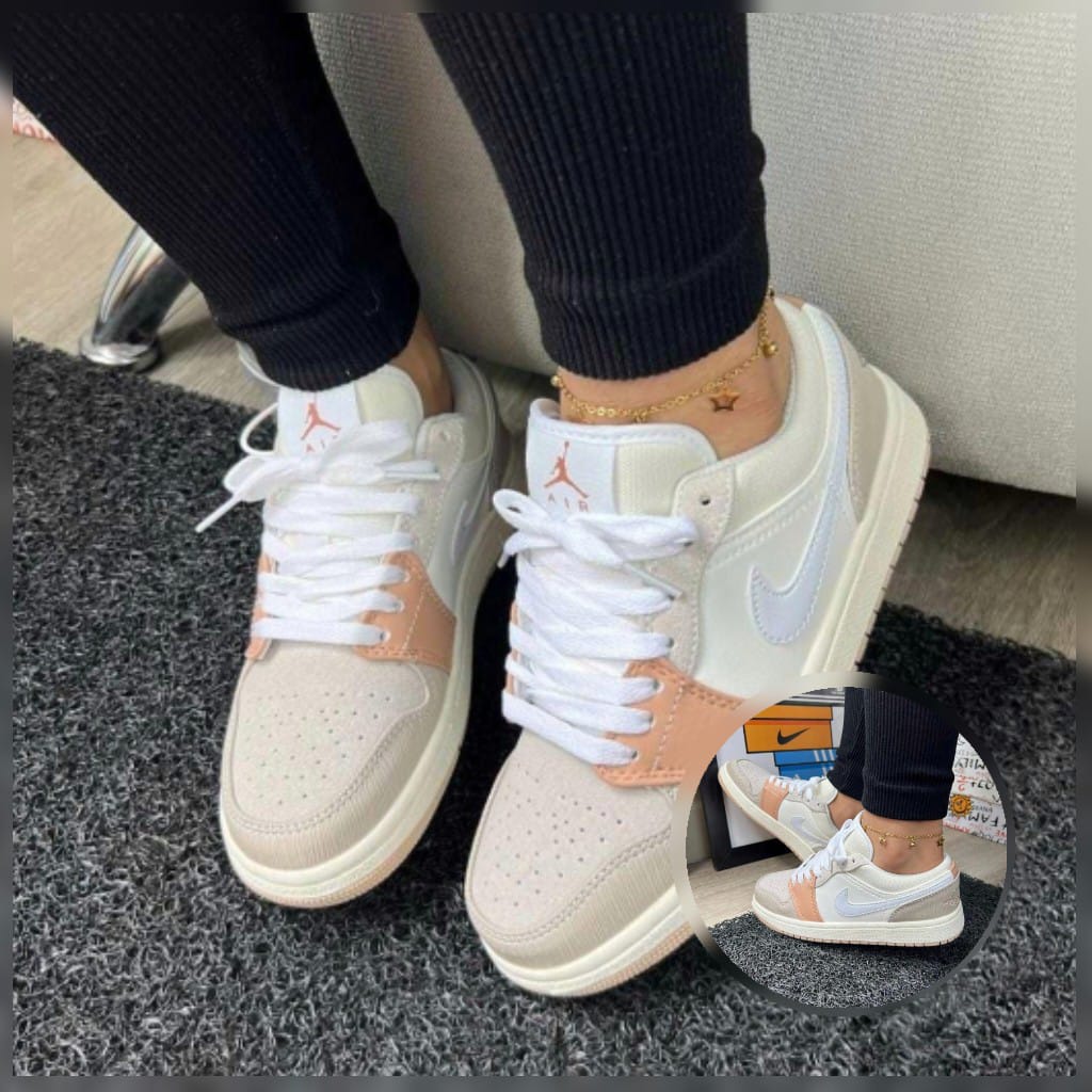 Nike Air Jordan 1 Low Blanco Gris Mujer