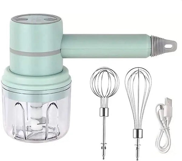 2-in-1 Electric Blender + Cordless Vegetable Chopper | Rechargeable and Portable for Kitchen