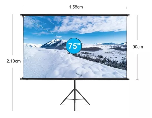 75-Inch Projector Screen with Tripod – Portable, Foldable, and Easy to Set Up