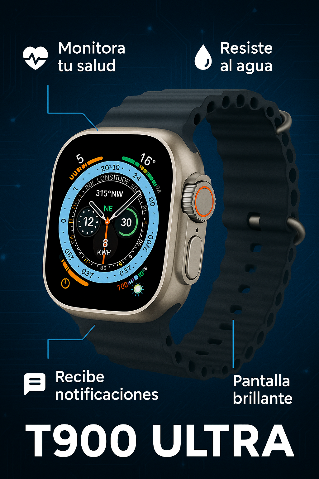 Smartwatch T900 Ultra – Tecnología, Estilo y Rendimiento en tu Muñeca