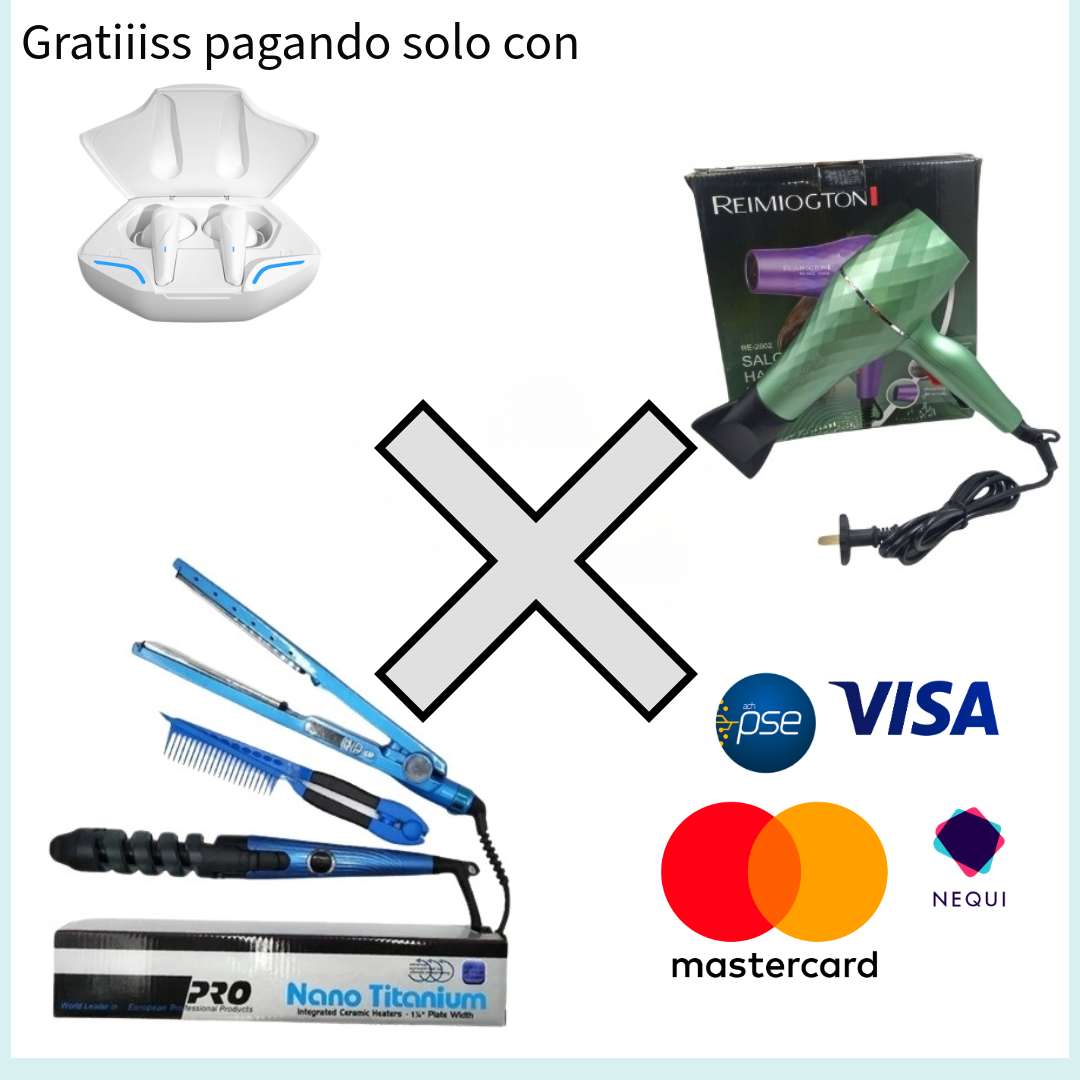 Combo Profesional Nano Titanium: Plancha + Peine Alisador + Ondulador | Alta Temperatura y Estilo