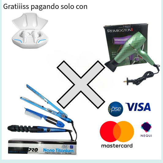 Combo Profesional Nano Titanium: Plancha + Peine Alisador + Ondulador | Alta Temperatura y Estilo
